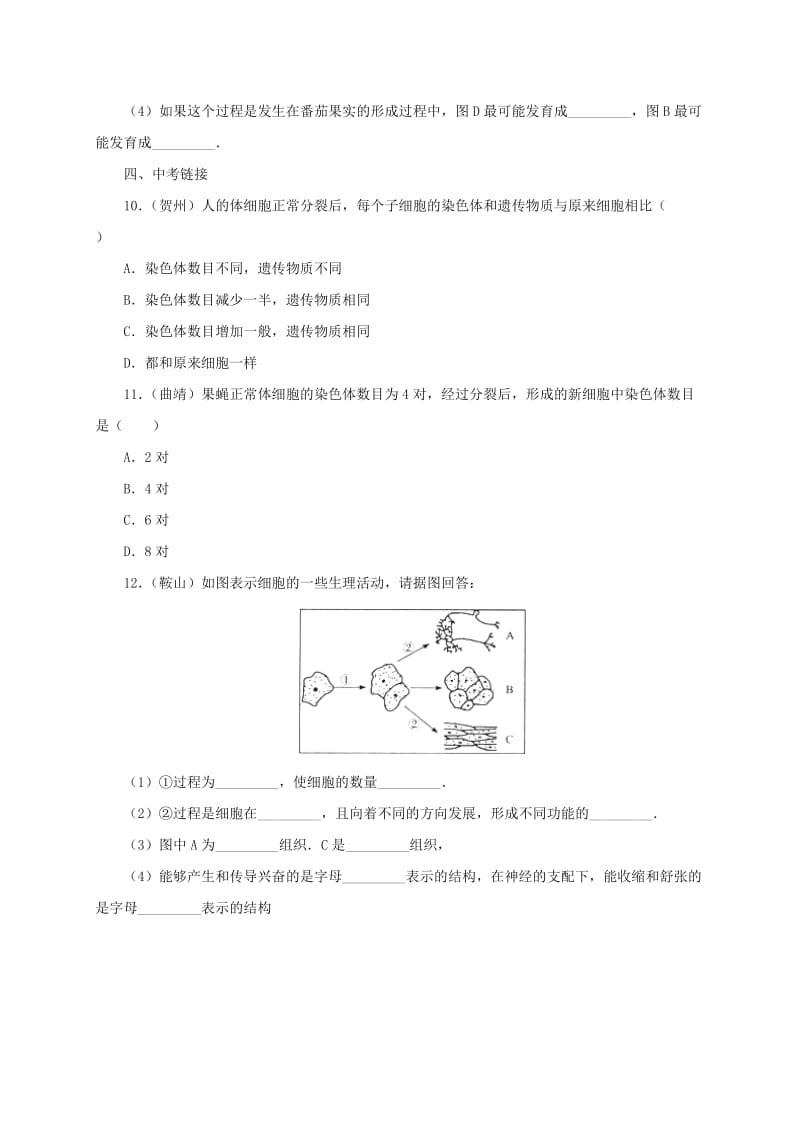 2019-2020年七年级生物上册3.1细胞练习5北京课改版.doc_第3页