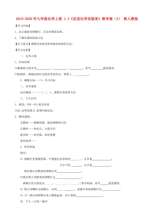 2019-2020年九年级化学上册 1.3《走进化学实验室》教学案（3） 新人教版.doc