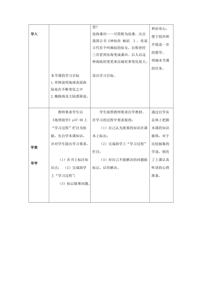 2019-2020年七年级地理上册 第三章 第二节 海陆变迁（第1课时）教学案4（无答案）（新版）商务星球版.doc_第2页