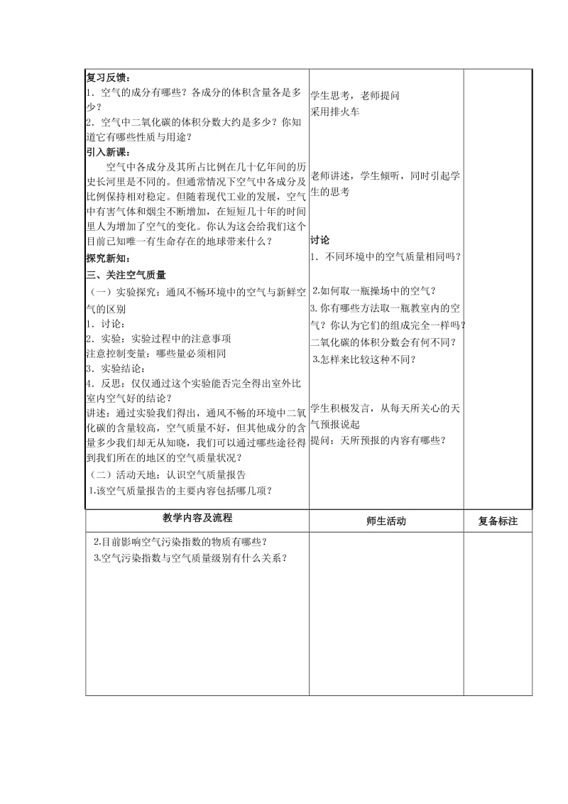 2019-2020年九年级化学上册 4.1.2 空气的成分教案 （新版）鲁教版.doc_第2页