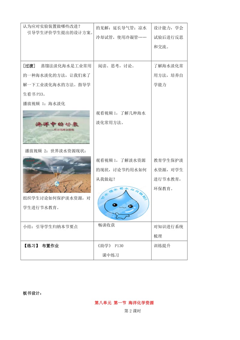 2019-2020年九年级化学全册 第八单元 第一节《海洋化学资源》（第2课时）学案 鲁教版.doc_第3页