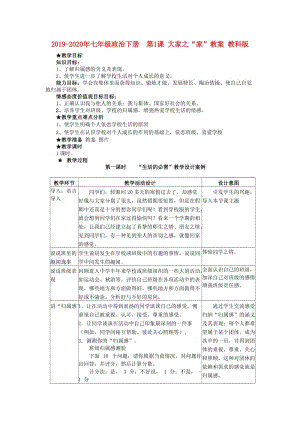 2019-2020年七年級(jí)政治下冊(cè) 第1課 大家之“家”教案 教科版.doc