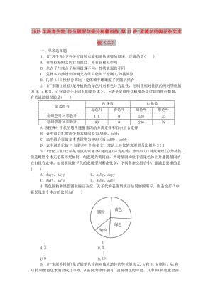 2019年高考生物 拉分題型與提分秘籍訓(xùn)練 第17講 孟德爾的豌豆雜交實(shí)驗(yàn)（二）.doc