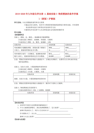 2019-2020年九年級(jí)化學(xué)全冊(cè) 4 基礎(chǔ)實(shí)驗(yàn)3 物質(zhì)燃燒的條件學(xué)案1（新版）滬教版.doc