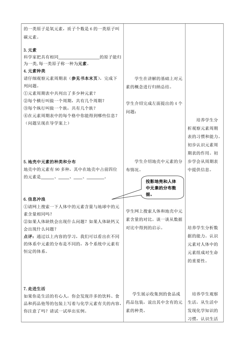 2019-2020年九年级化学全册 第二单元 第4节《元素》（第1课时）教案 鲁教版.doc_第3页