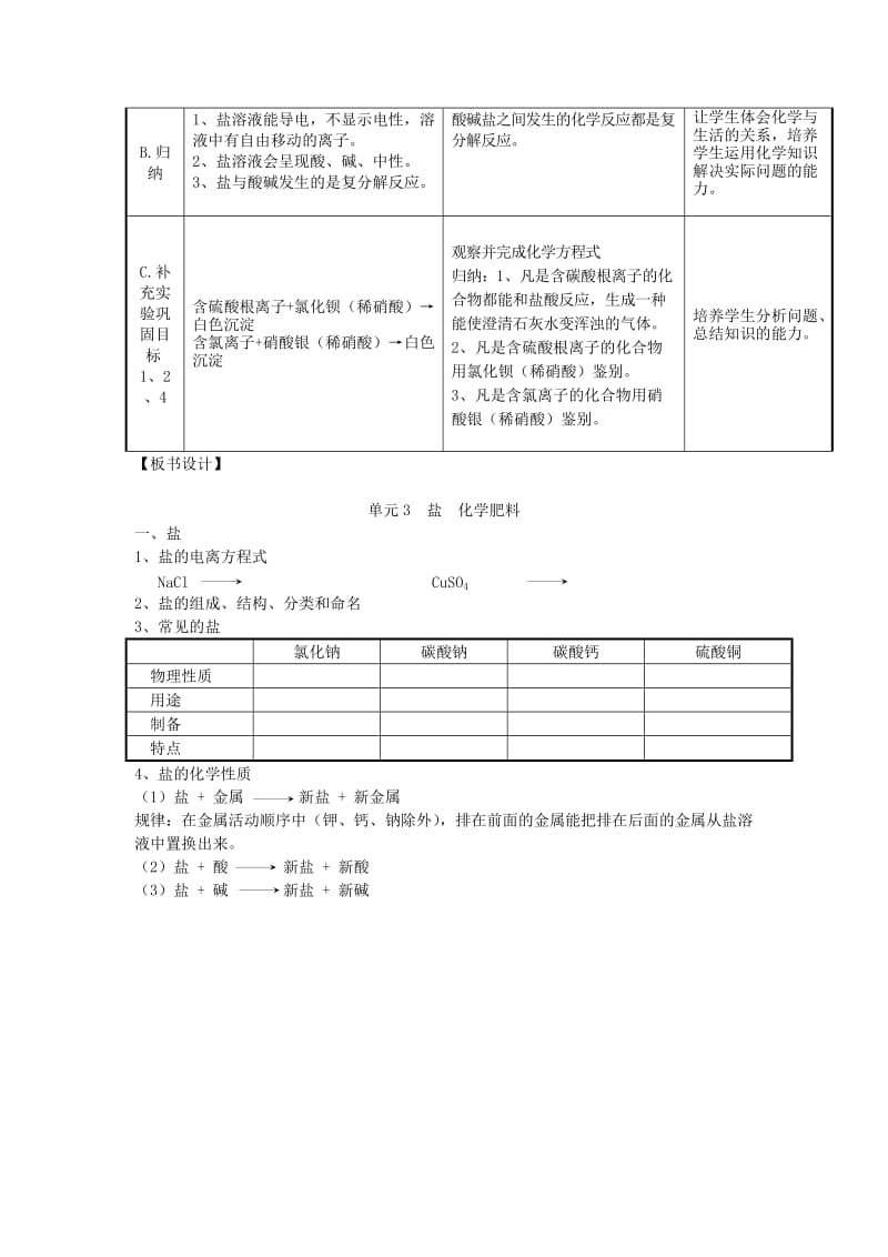 2019-2020年九年级化学下册 7.3盐 化学肥料（1） 教案 湘教版.doc_第2页