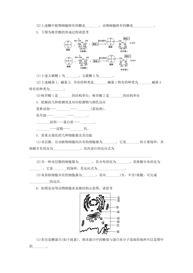 2019-2020年高考生物大一轮复习 阶段排查1.doc_第3页