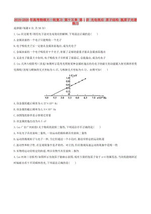 2019-2020年高考物理大一輪復(fù)習(xí) 第十五章 第1講 光電效應(yīng) 原子結(jié)構(gòu) 氫原子光譜練習(xí).doc