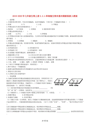 2019-2020年七年級生物上冊2.2.4單細(xì)胞生物雙基雙測新版新人教版.doc