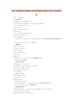 2019年高考英語一輪總復(fù)習(xí) 語法專項(xiàng)突破 考點(diǎn)精講 第十二節(jié) 情景交際.doc