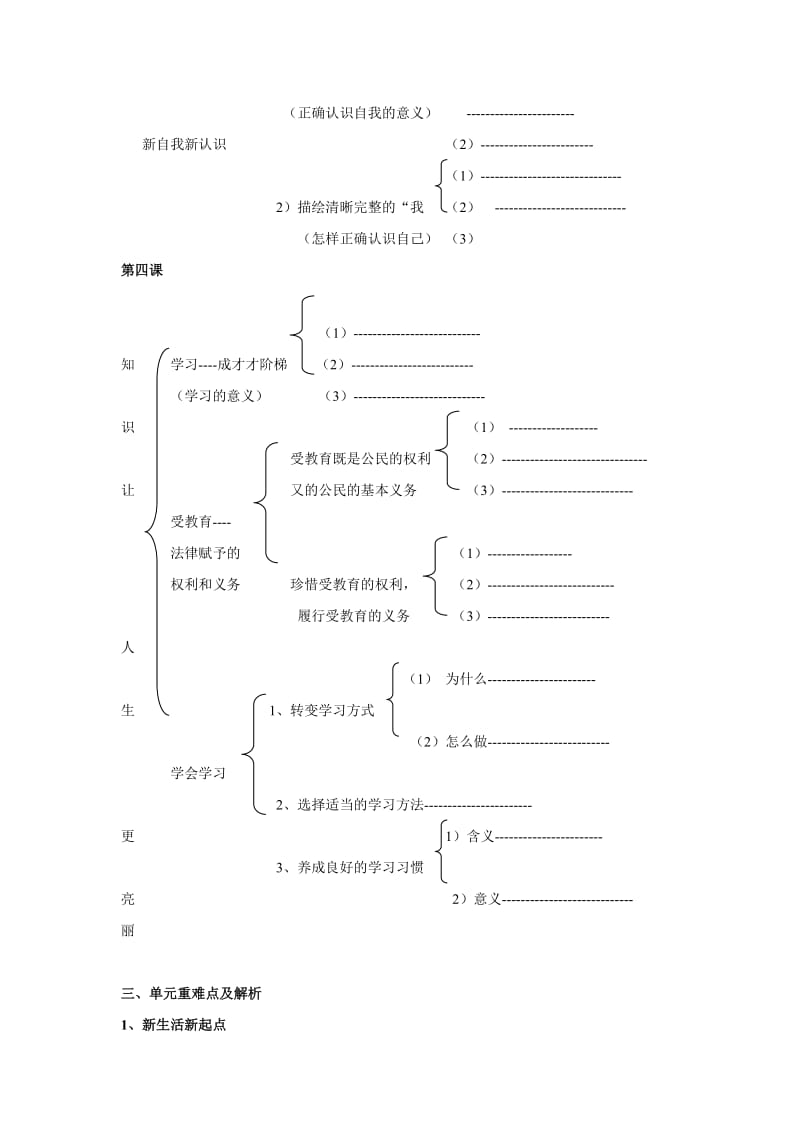 2019-2020年七年级政治上册 第二单元 《走进新的学习生活》复习学案 鲁人版.doc_第2页