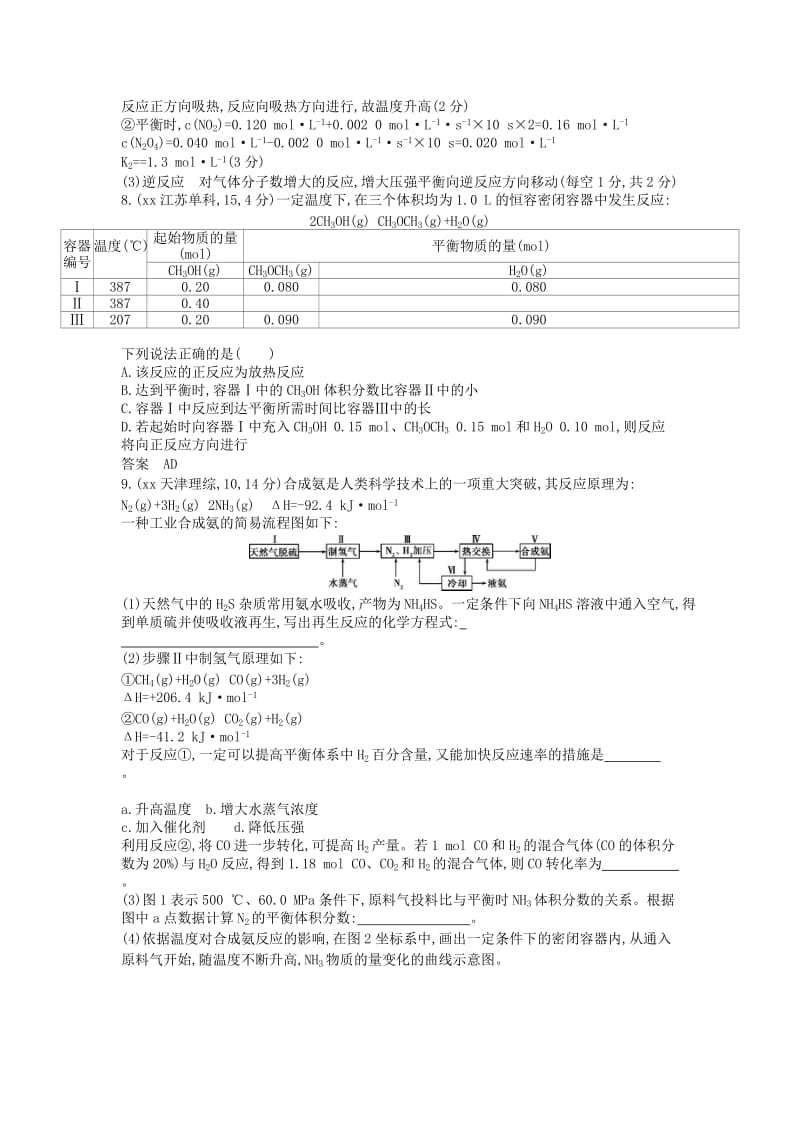 2019年高考化学一轮复习 专题八 化学反应速率和化学平衡试题.doc_第3页