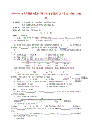 2019-2020年九年級化學(xué)全冊《第6章 溶解現(xiàn)象》復(fù)習(xí)學(xué)案（新版）滬教版.doc