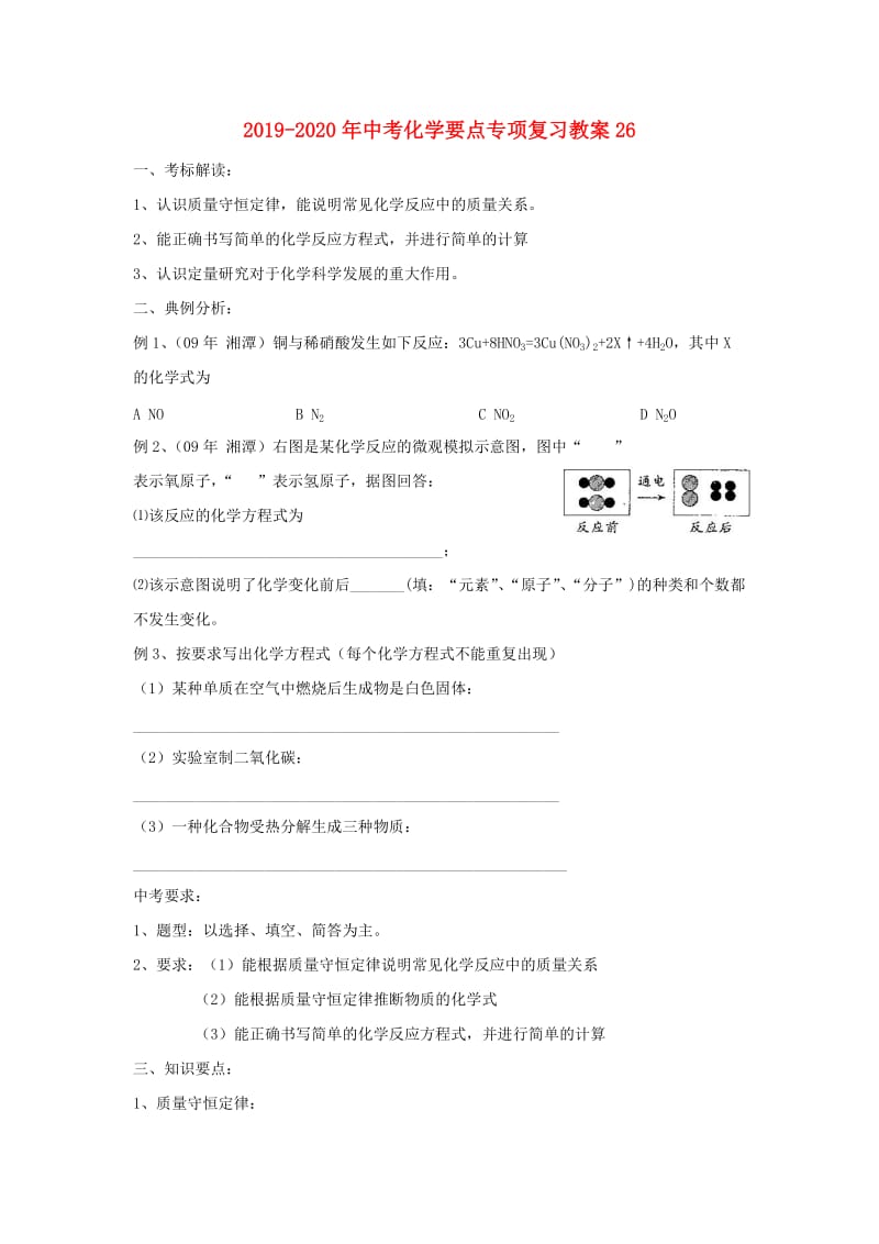 2019-2020年中考化学要点专项复习教案26.doc_第1页