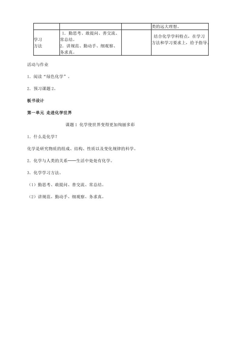 2019-2020年九年级化学上册《1.1 化学使世界变得更加绚丽多彩》教学设计 新人教版.doc_第3页