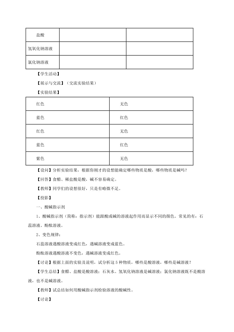 2019-2020年九年级化学下册8.1.1溶液的酸碱性教案新版粤教版.doc_第3页