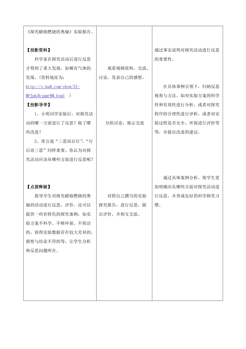 2019-2020年九年级化学全册 第一单元 第2节《体验化学探究》（第2课时）教案 鲁教版.doc_第3页