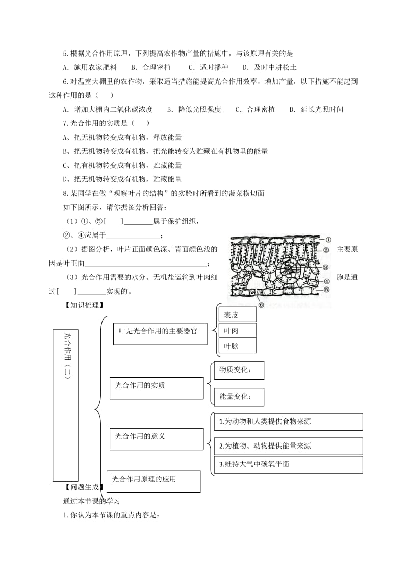 2019-2020年七年级生物上册3.5.1光合作用二导学案新版北师大版.doc_第3页