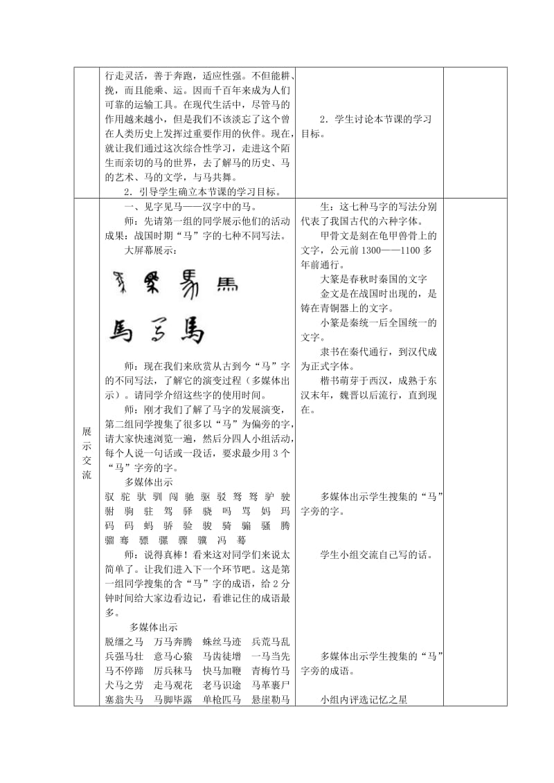 2019-2020年七年级语文下册《马的世界》教案 人教新课标版.doc_第2页