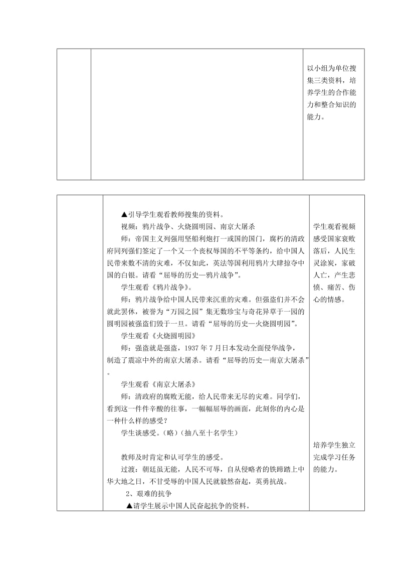 2019-2020年七年级政治下册 第十一课《我是中国小公民》第一课时《国运兴衰动我心》教学设计 陕教版.doc_第3页