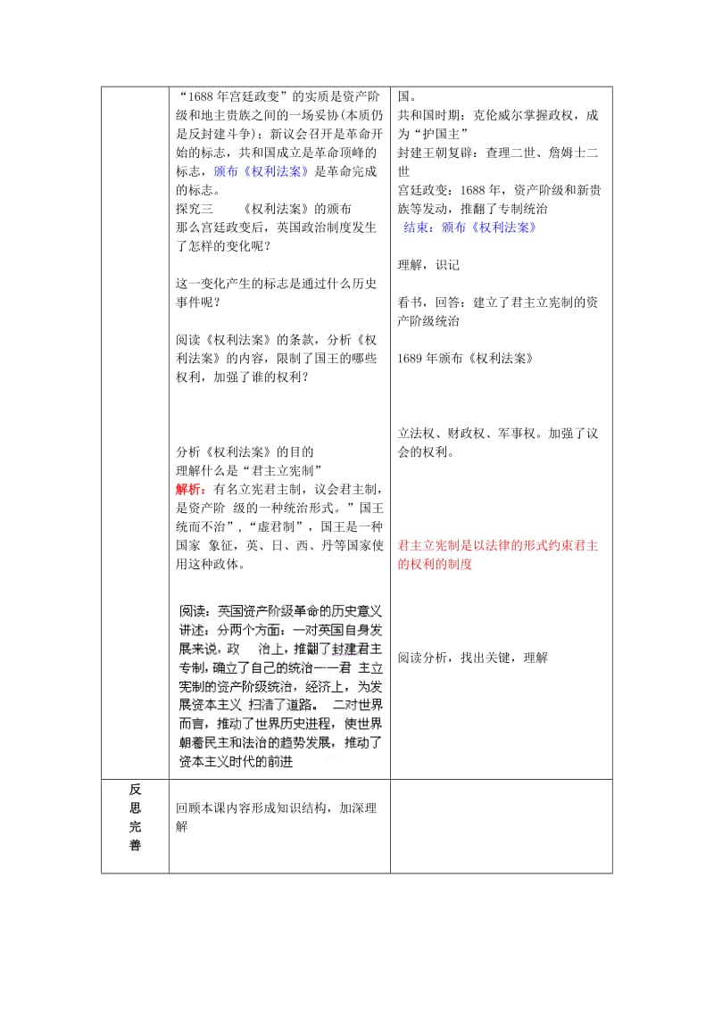 2019-2020年九年级历史上册 第11课《英国资产阶级革命》教案 新人教版 (I).doc_第2页