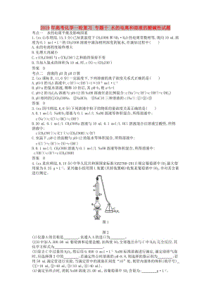 2019年高考化學(xué)一輪復(fù)習(xí) 專題十 水的電離和溶液的酸堿性試題.doc