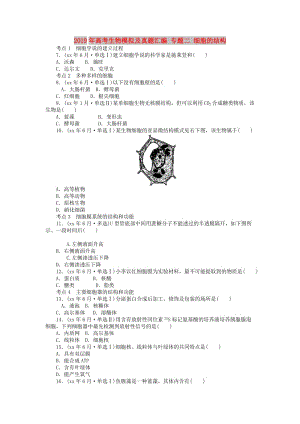 2019年高考生物模擬及真題匯編 專題二 細(xì)胞的結(jié)構(gòu).doc