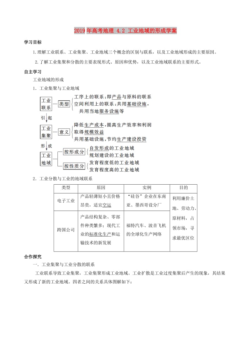 2019年高考地理 4.2 工业地域的形成学案.doc_第1页