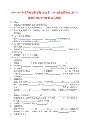 2019-2020年七年級(jí)生物下冊(cè) 第五章 人體內(nèi)廢物的排出 第一節(jié) 尿的形成和排出學(xué)案 新人教版.doc