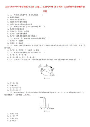 2019-2020年中考生物復(fù)習(xí)方案 主題二 生物與環(huán)境 第3課時(shí) 生態(tài)系統(tǒng)和生物圈作業(yè)手冊(cè).doc