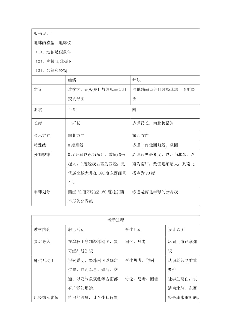 2019-2020年七年级地理上册《在地球仪上认识经纬网》教案2 商务星球版.doc_第3页