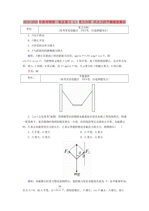 2019-2020年高考物理一輪總復(fù)習(xí) 2.3受力分析 共點(diǎn)力的平衡隨堂集訓(xùn).doc