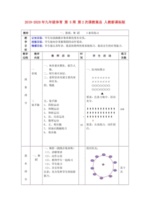 2019-2020年九年級體育 第 5周 第2次課教案總 人教新課標(biāo)版.doc