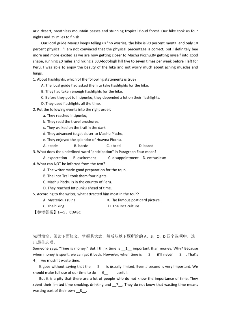 2019-2020年高考英语阅读理解、完形填空四月自练（7）.doc_第3页