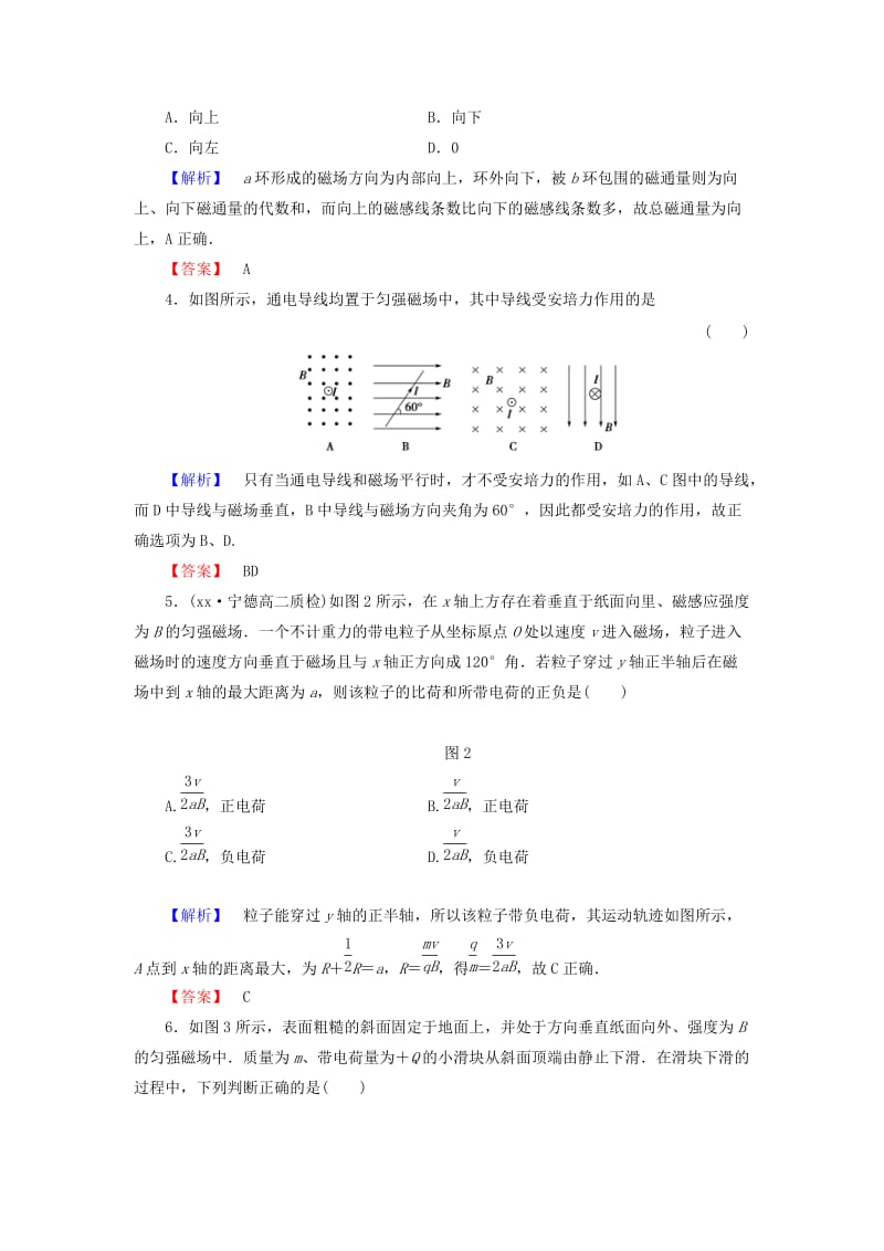 2019年高中物理 第五章 磁场与回旋加速器综合检测 沪科版选修3-1.doc_第2页