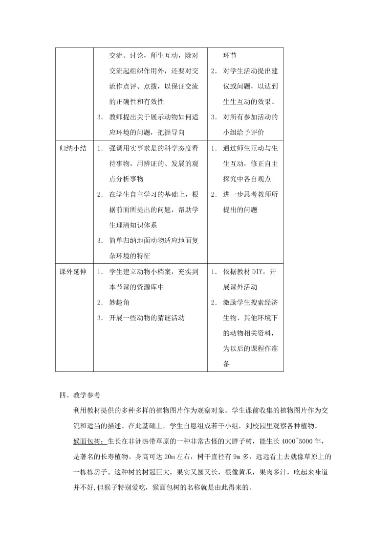 2019-2020年七年级生物下册 第9章 第1节 地面上的植物 教案 苏科版.doc_第3页