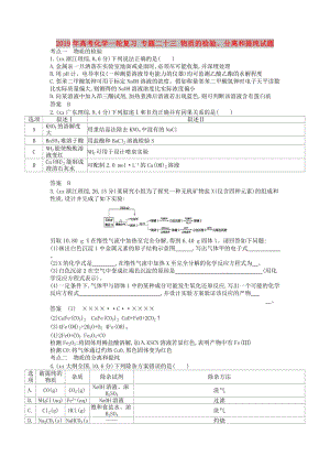 2019年高考化學(xué)一輪復(fù)習(xí) 專題二十三 物質(zhì)的檢驗(yàn)、分離和提純試題.doc