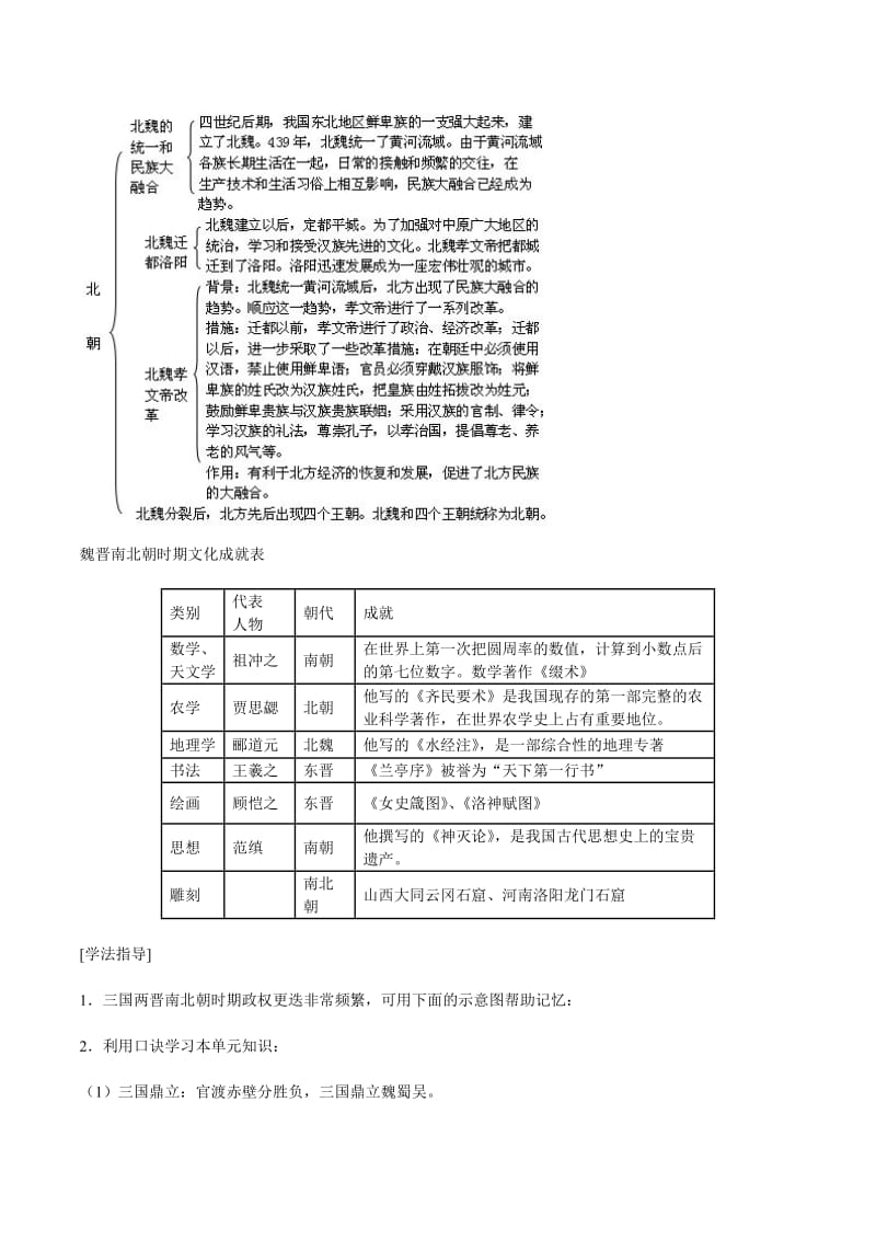 2019-2020年七年级历史上册 第四单元《政权分立与民族融合》教案 华东师大版.doc_第2页