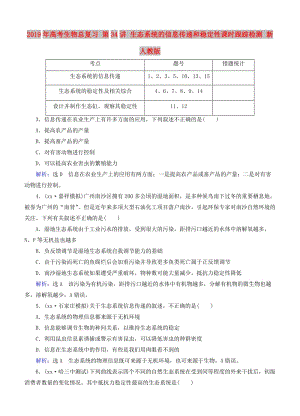 2019年高考生物總復習 第34講 生態(tài)系統(tǒng)的信息傳遞和穩(wěn)定性課時跟蹤檢測 新人教版.doc