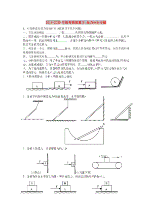 2019-2020年高考物理復(fù)習(xí) 受力分析專題.doc