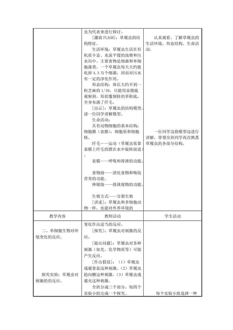 2019-2020年七年级生物上册 4.3 单细胞生物1教案 苏教版.doc_第2页