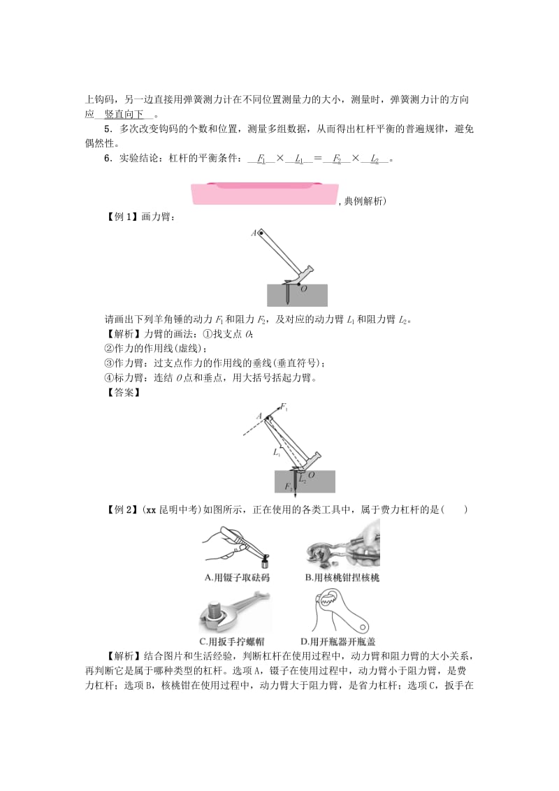 2019-2020年中考物理总复习第1课时杠杆精讲.doc_第3页