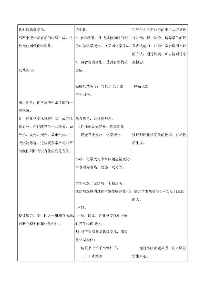 2019-2020年九年级化学上册 第一单元 课题1 物质的变化和性质教案 （新版）新人教版.doc_第3页