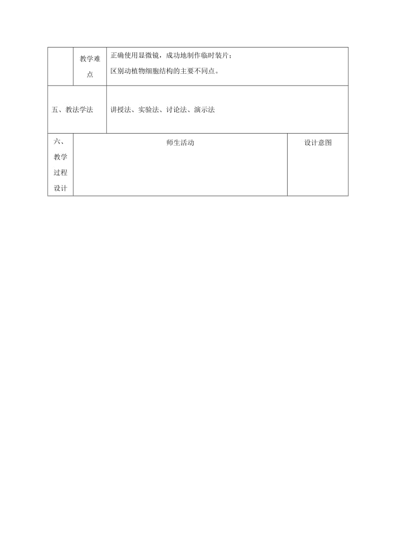 2019-2020年七年级生物上册2.1.2动物的细胞教案1(新版)新人教版.doc_第2页