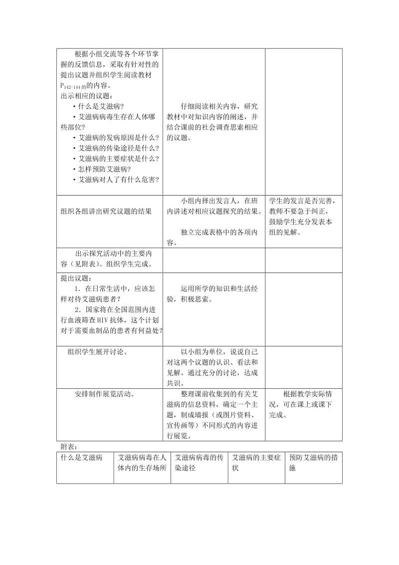 2019-2020年七年级生物下册 第六章《增强免疫 预防疾病》6.3 艾滋病的发生与流行教案 （新版）冀教版.doc_第3页