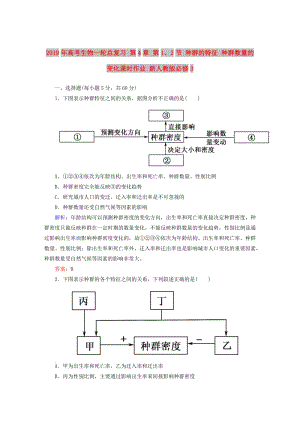 2019年高考生物一輪總復(fù)習(xí) 第4章 第1、2節(jié) 種群的特征 種群數(shù)量的變化課時(shí)作業(yè) 新人教版必修3.DOC