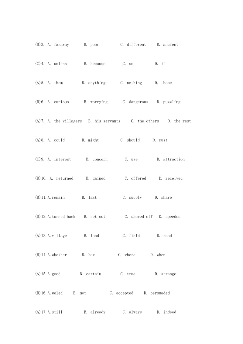 2019-2020年高考英语 完形填空专题选练8.doc_第2页