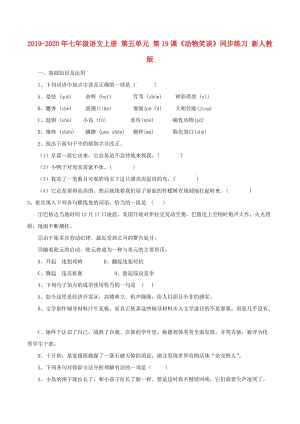 2019-2020年七年級語文上冊 第五單元 第19課《動(dòng)物笑談》同步練習(xí) 新人教版.doc