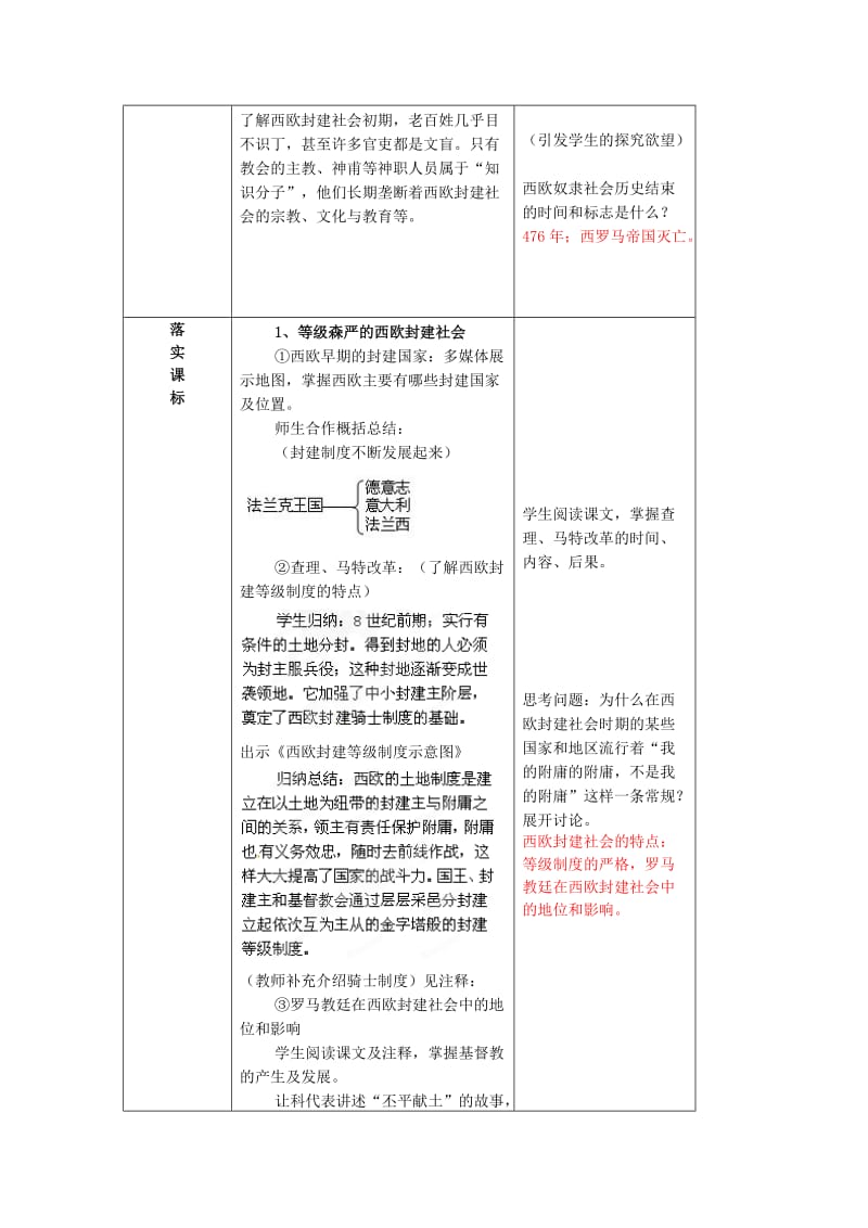 2019-2020年九年级历史上册 第5课《中古欧洲社会》教案 新人教版.doc_第2页