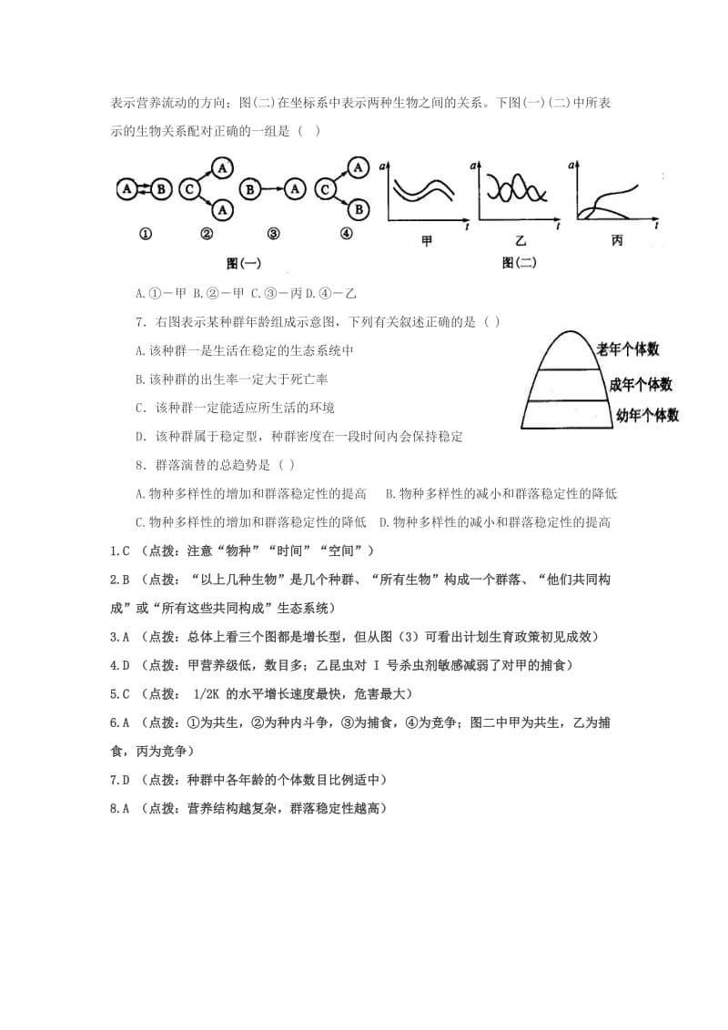 2019-2020年高考生物 第四章《种群和群落》基础练习.doc_第2页